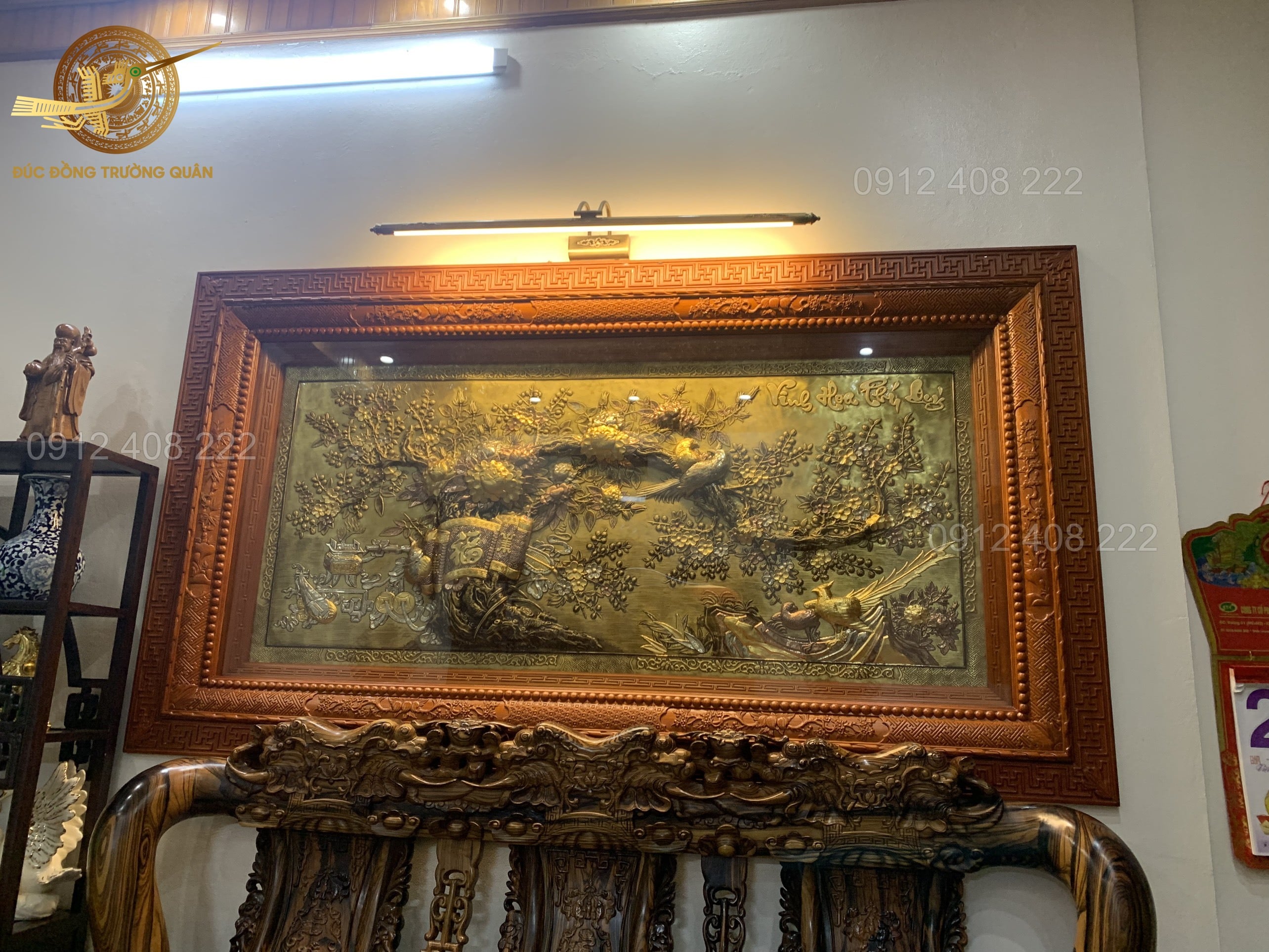 Tranh Vinh Hoa Phú Quý bằng đồng 2m3 x 1m27