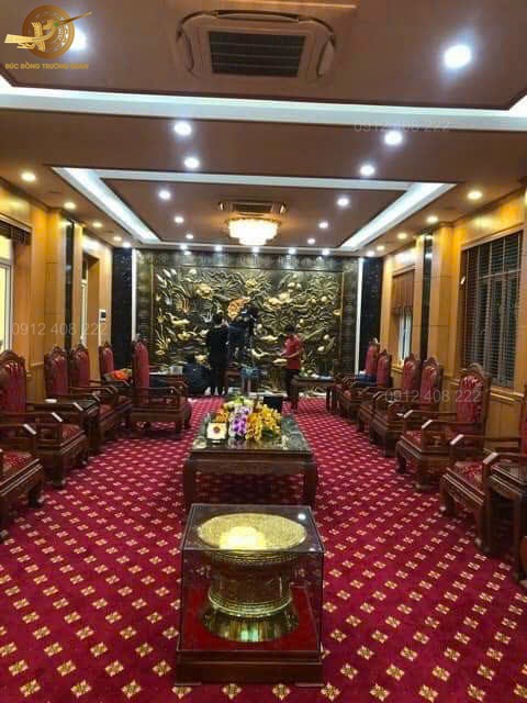Tranh Đầm Sen Dát Vàng 24k Khổ Lớn