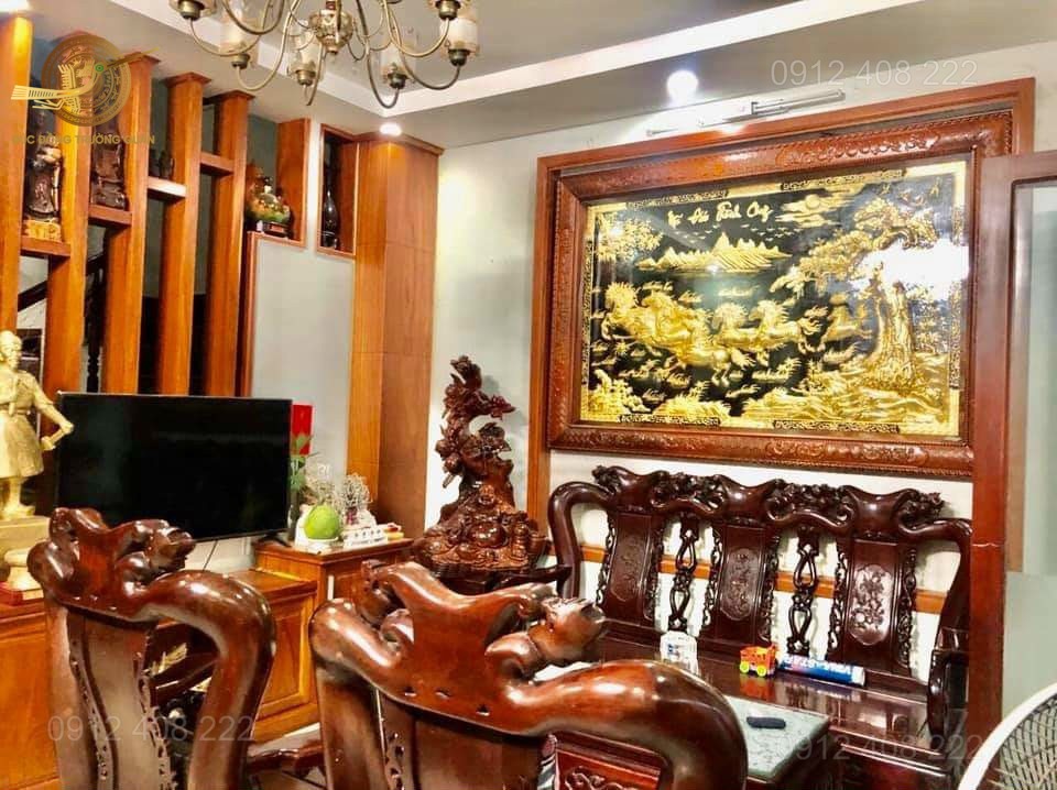 Tranh Mã Đáo Thành Công Bằng Đồng Dát Vàng 9999