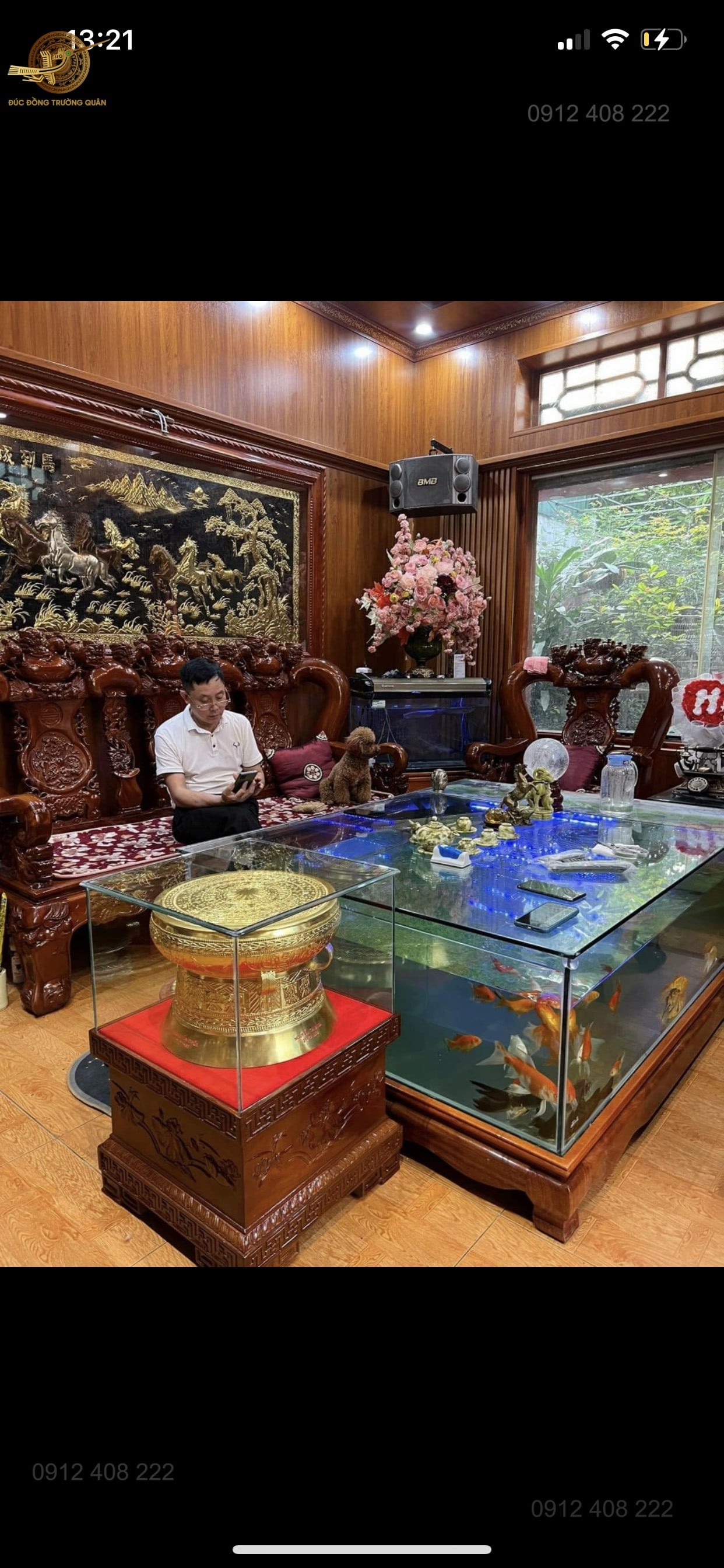 Tranh Mã Đáo Thành Công Bằng Đồng Dát Vàng 9999