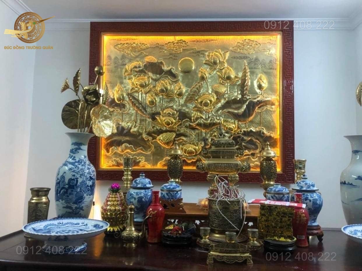 Tranh Đồng Hoa Sen