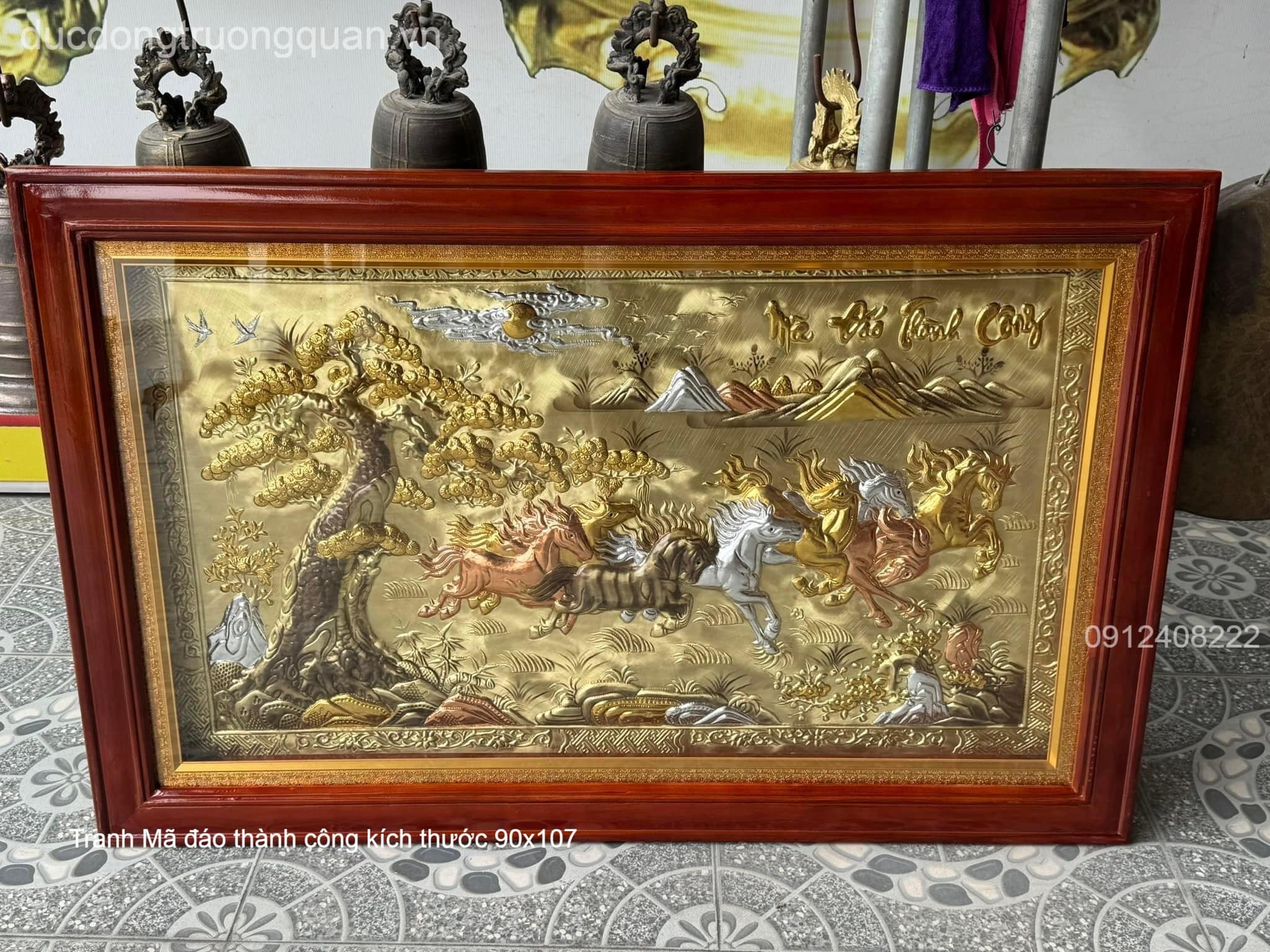 TRANH MÃ ĐÁO THÀNH CÔNG BẰNG ĐỒNG KÍCH THƯỚC 90X107