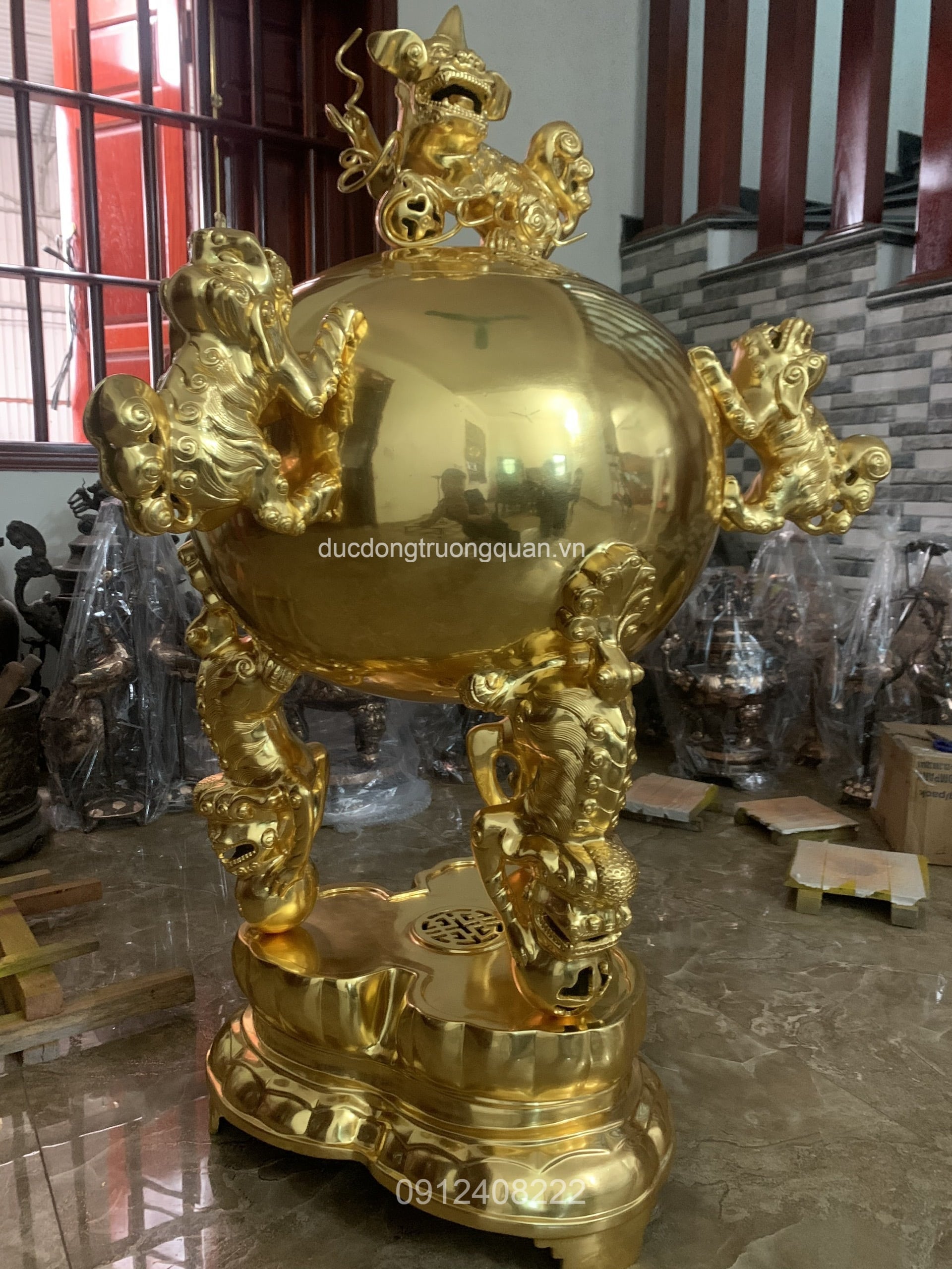 ĐỈNH THẤT LÂN VỜN CẦU CAO 1M3 DÁT VÀNG 24K