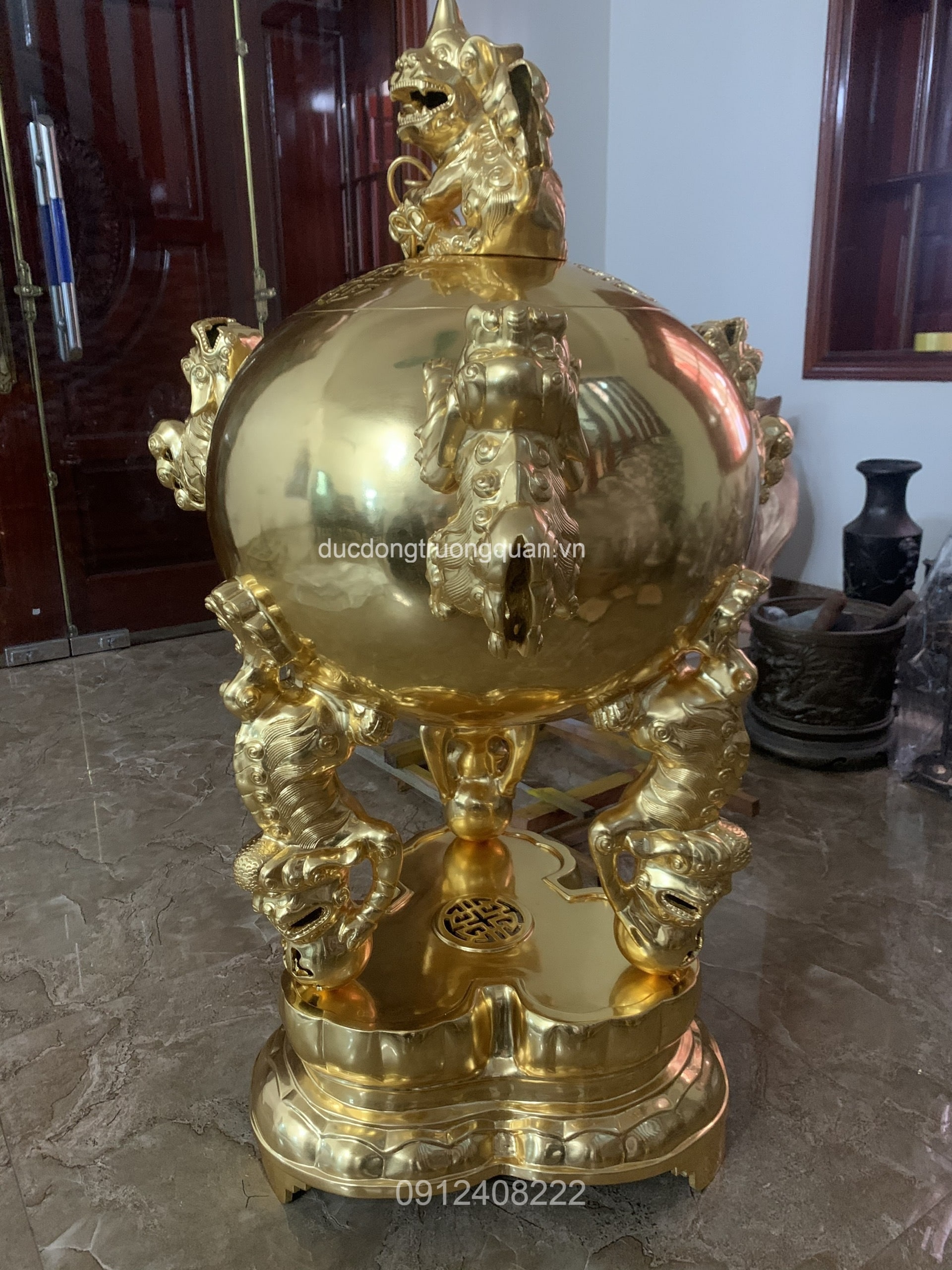 ĐỈNH THẤT LÂN VỜN CẦU CAO 1M3 DÁT VÀNG 24K