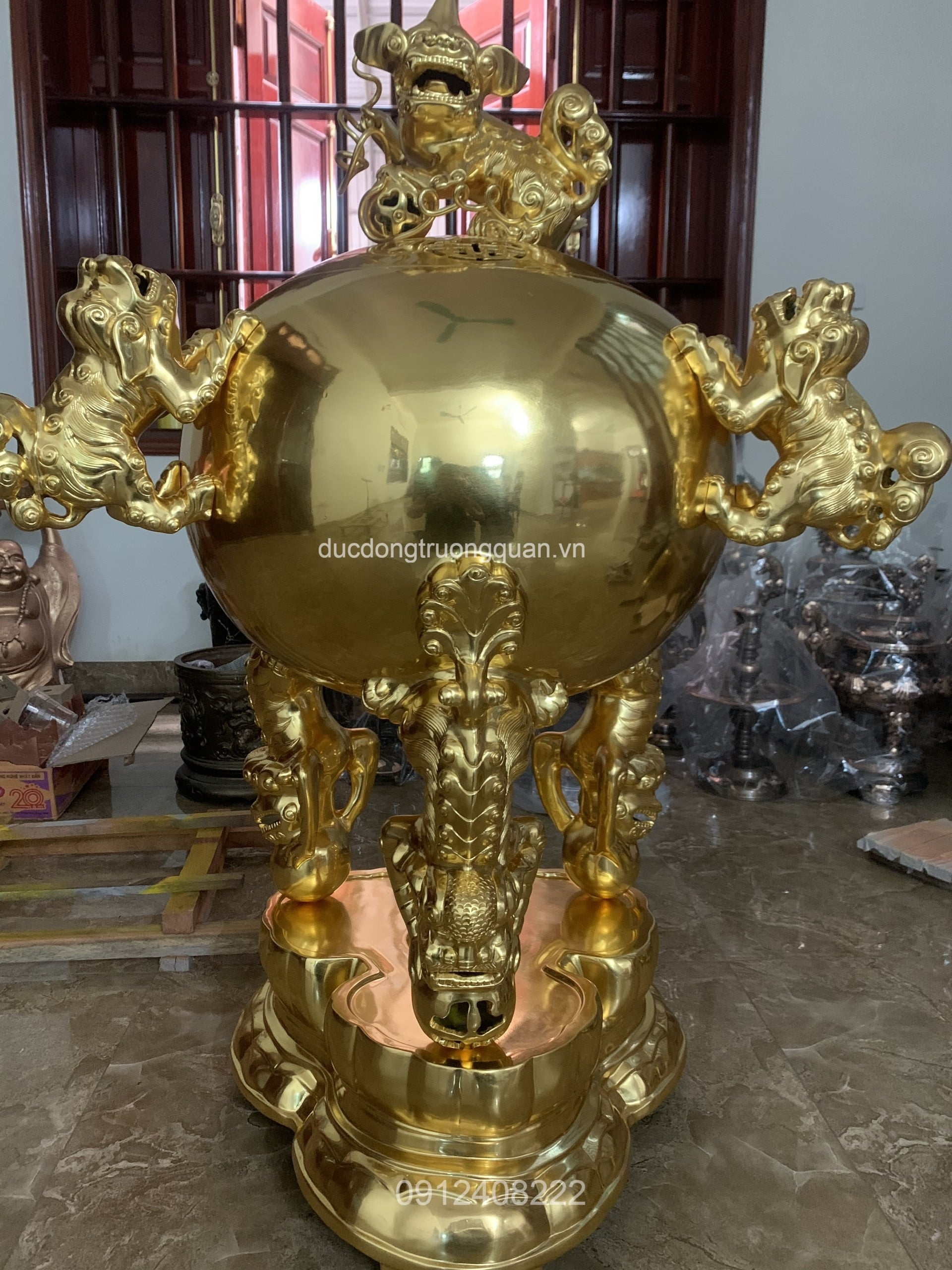 ĐỈNH THẤT LÂN VỜN CẦU CAO 1M3 DÁT VÀNG 24K