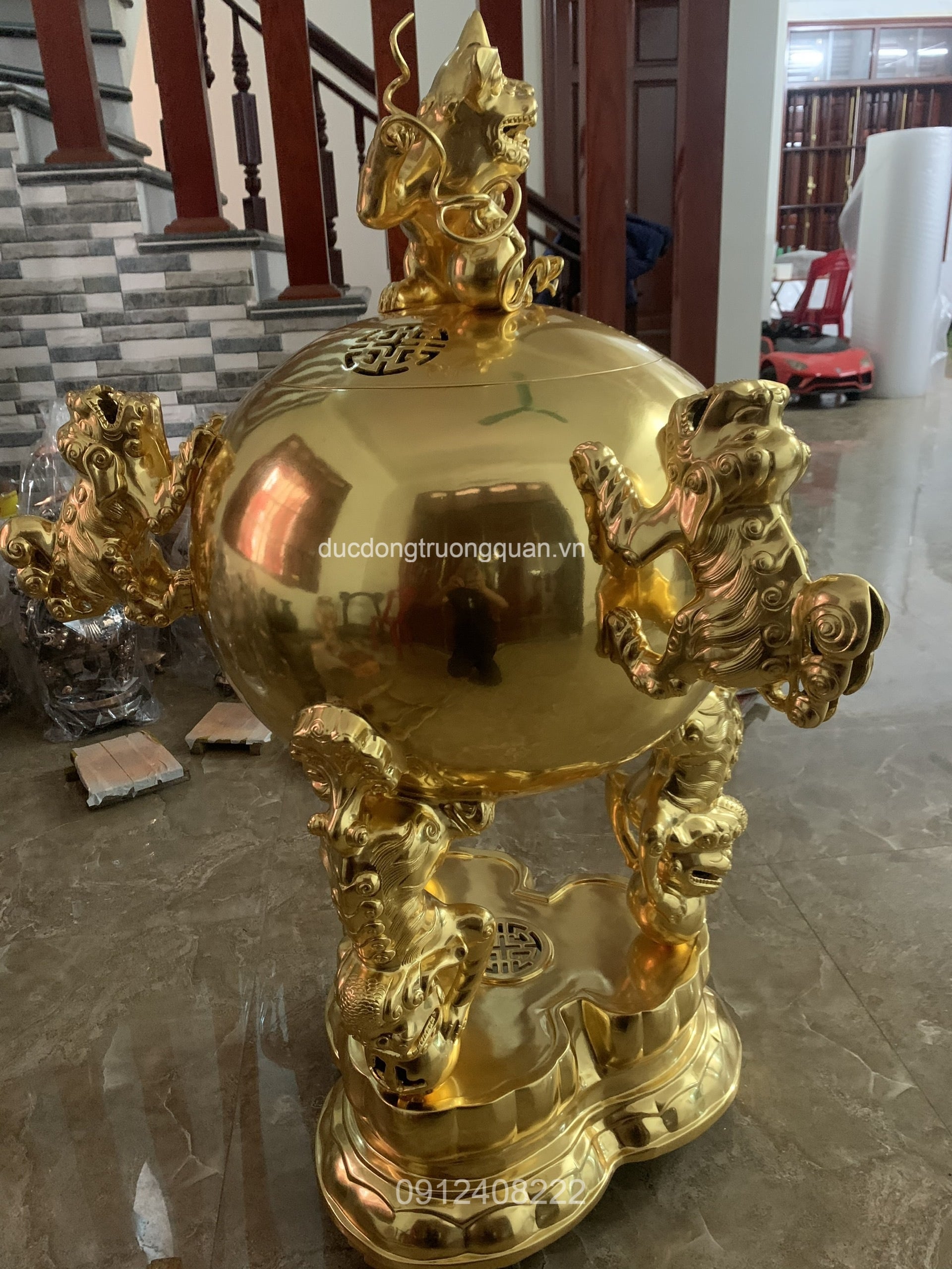 ĐỈNH THẤT LÂN VỜN CẦU CAO 1M3 DÁT VÀNG 24K