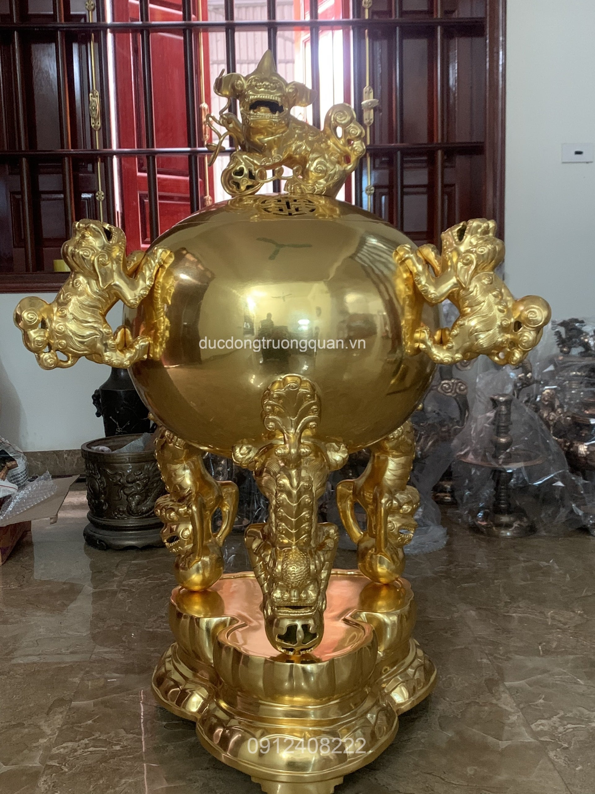 ĐỈNH THẤT LÂN VỜN CẦU CAO 1M3 DÁT VÀNG 24K