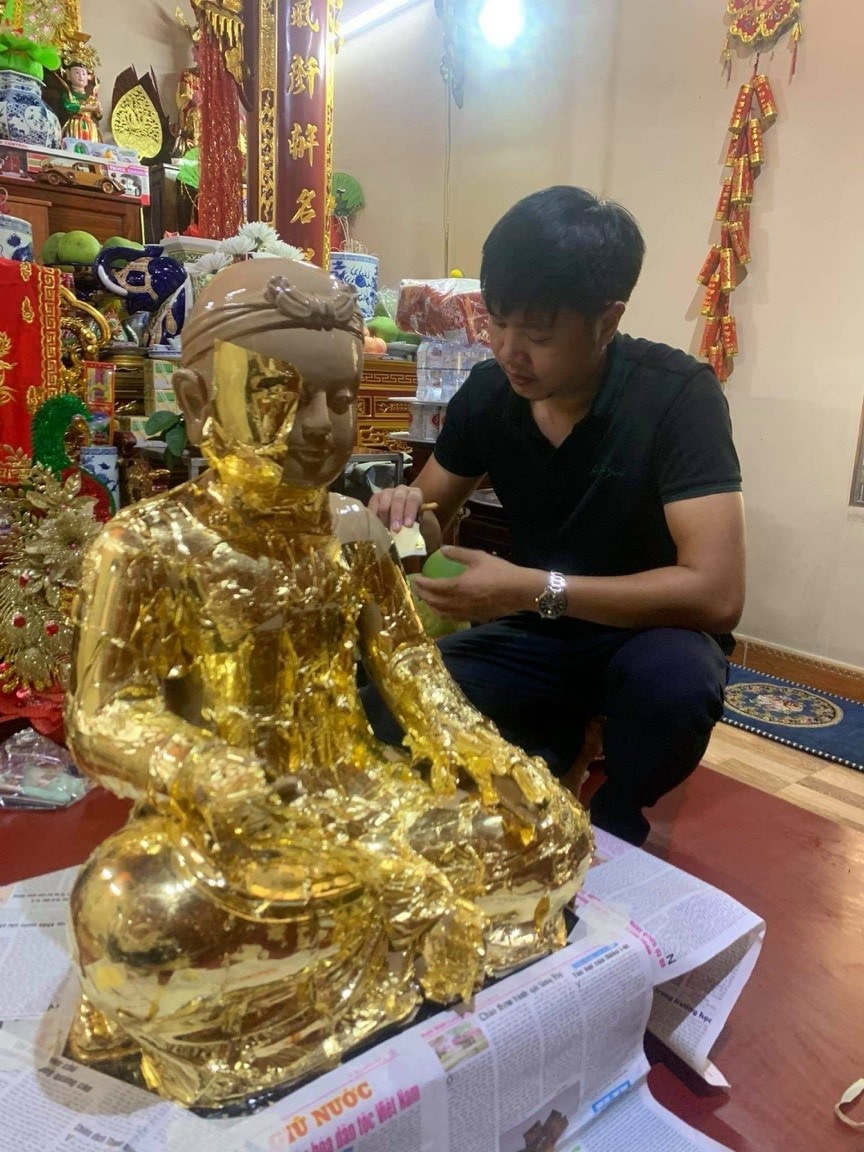 QUY TRÌNH DÁT VÀNG 9999 LÊN TƯỢNG PHẬT