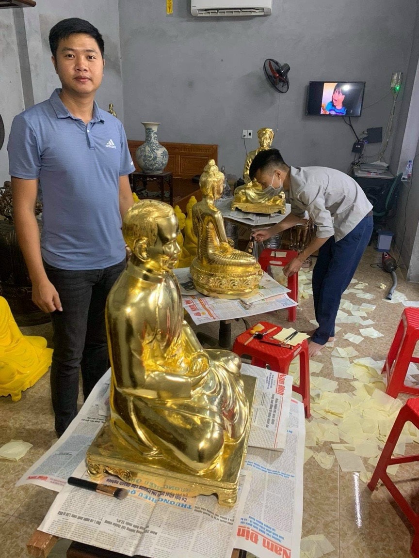 QUY TRÌNH DÁT VÀNG 9999 LÊN TƯỢNG PHẬT