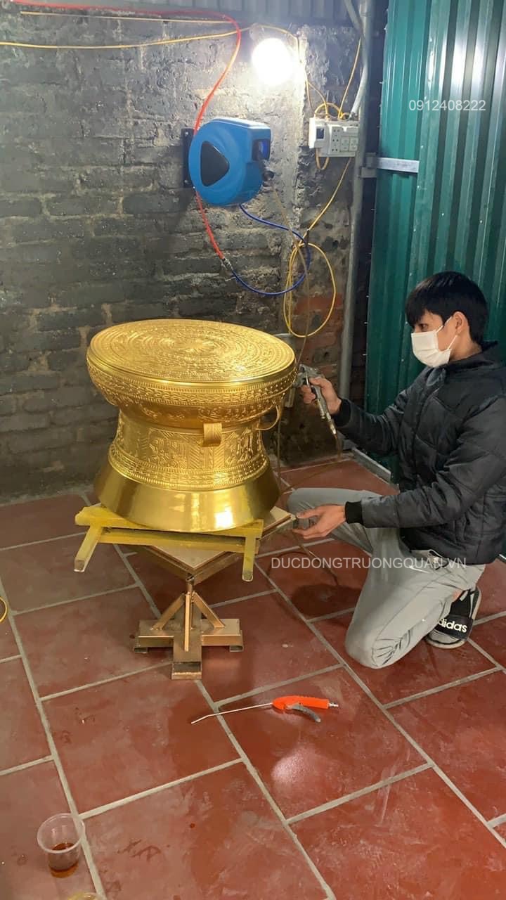 TRỐNG ĐỒNG NGỌC LŨ DÁT VÀNG 24K ĐƯỜNG KÍNH 50CM