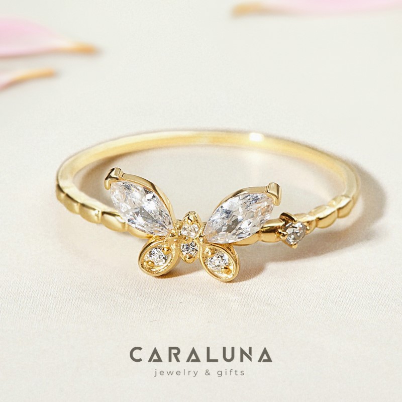 Nhẫn Bạc 925 Bướm Đính Đá Dainty Butterfly