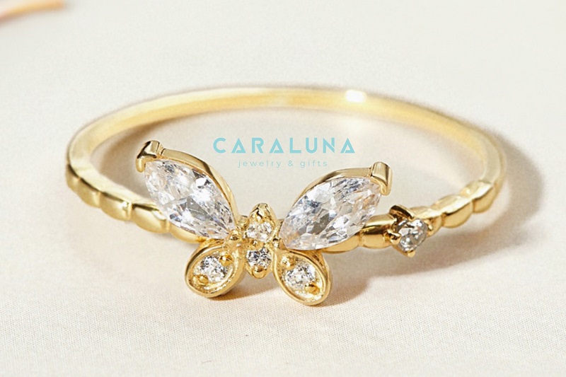Nhẫn Bạc 925 Bướm Đính Đá Dainty Butterfly