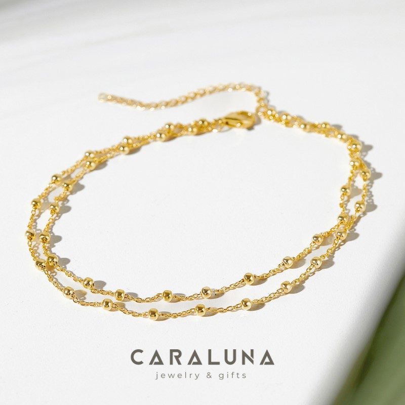 Lắc Chân Bạc Xích Bi Lớn Ball Anklet