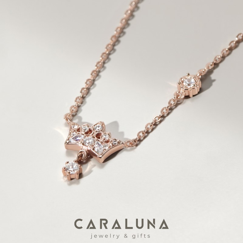 Dây Chuyền Bạc 925 Vương Miện Công Chúa Đính Đá Crown Princess