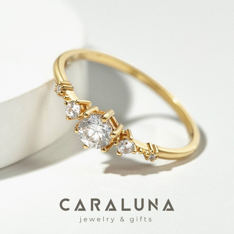 Nhẫn Bạc 925 Thanh Mảnh Đính Đá Princess