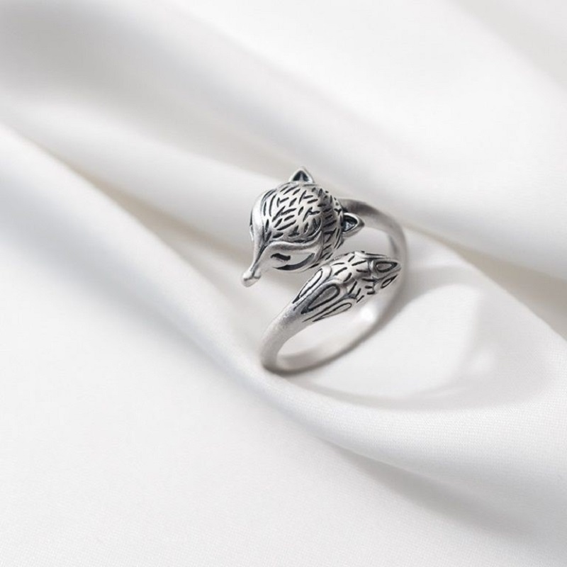 Nhẫn Hồ Ly Bạc Thái Hình Hồ Ly Freesize H.A.S Silver