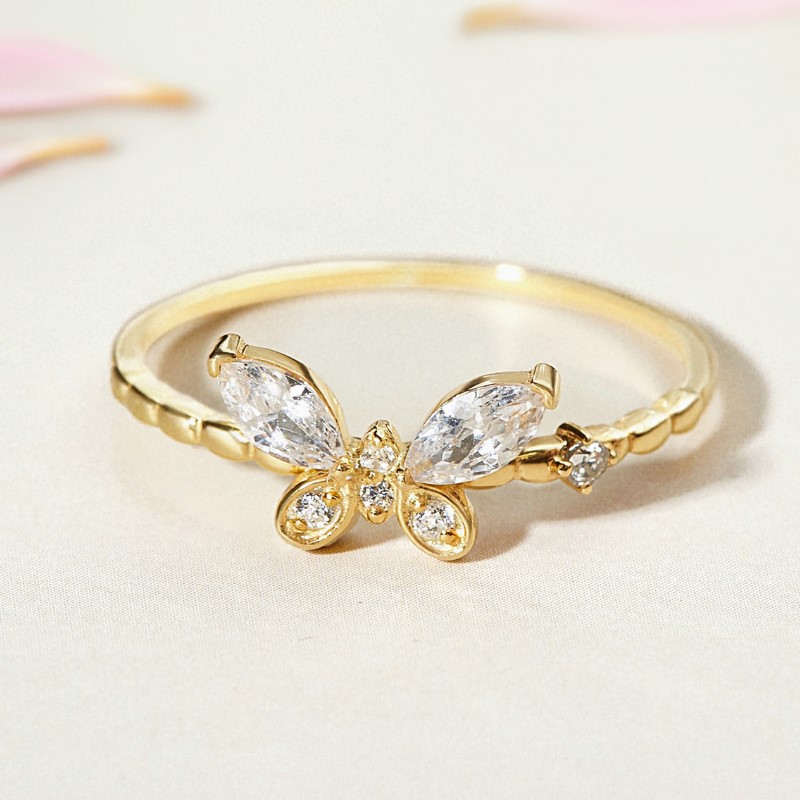 Nhẫn Bạc 925 Bướm Đính Đá Dainty Butterfly