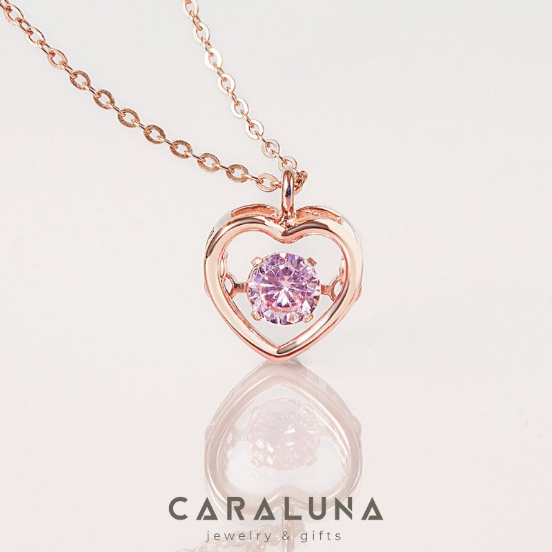 Dây Chuyền Bạc 925 Trái Tim Đá Nhảy Bling Heart