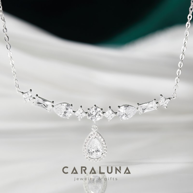 Dây Chuyền Bạc 925 Đính Đá Đi Tiệc Treo Ngẫu Hứng