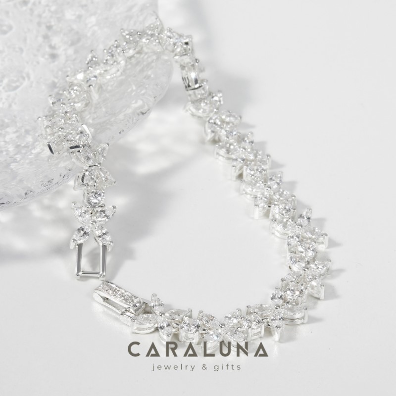 Vòng Tay Bạc 925 Đính Đá Full Vòng Đi Tiệc Lấp Lánh Bling Party Queen