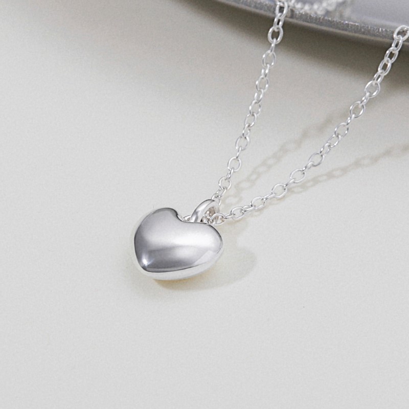 Dây Chuyền Bạc 925 Tim Phồng Puffed Heart
