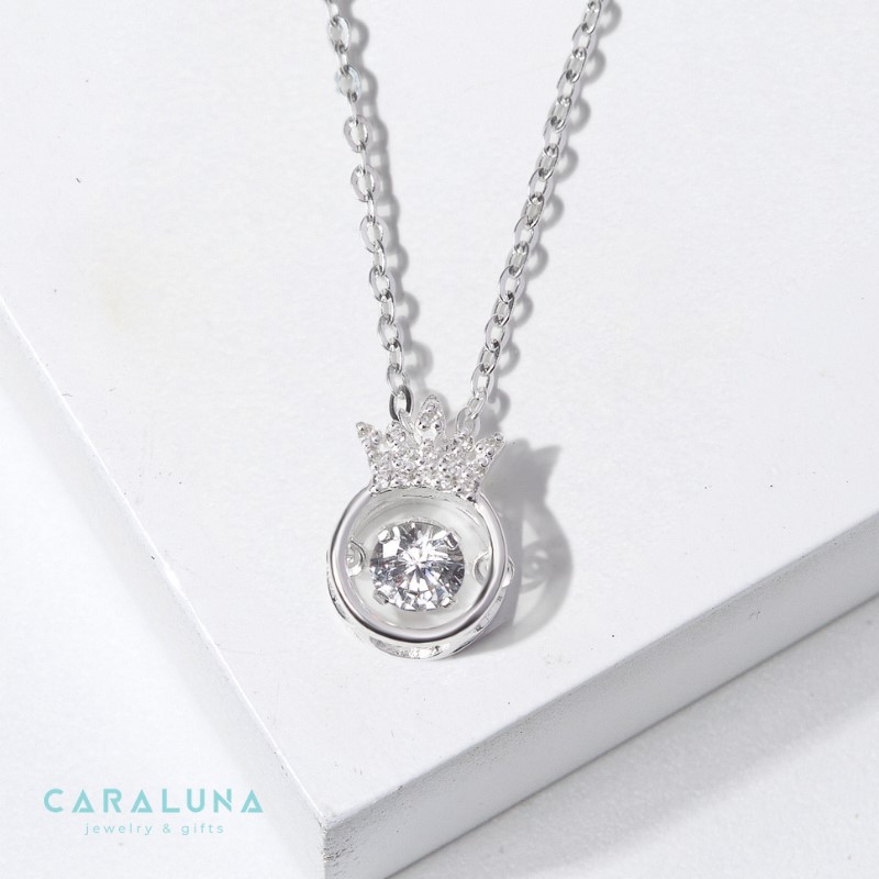 Dây Chuyền Bạc 925 Vương Miện Đá Nhảy Hàn Quốc My Queen