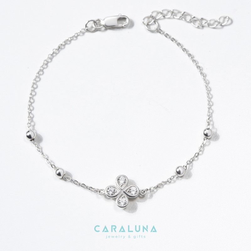 Lắc Tay Bạc 925 Trái Tim Vô Cực Đính Đá Tình Yêu Vĩnh Cửu Infinite Love