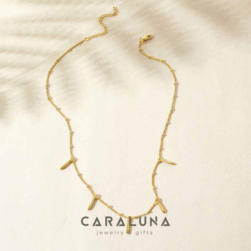 Dây Chuyền Bạc 925 Choker Xích Bi Charm Dài