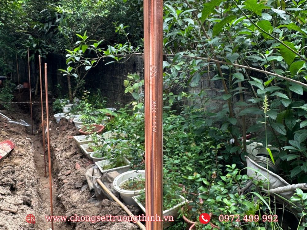 Đóng cọc bãi tiếp địa