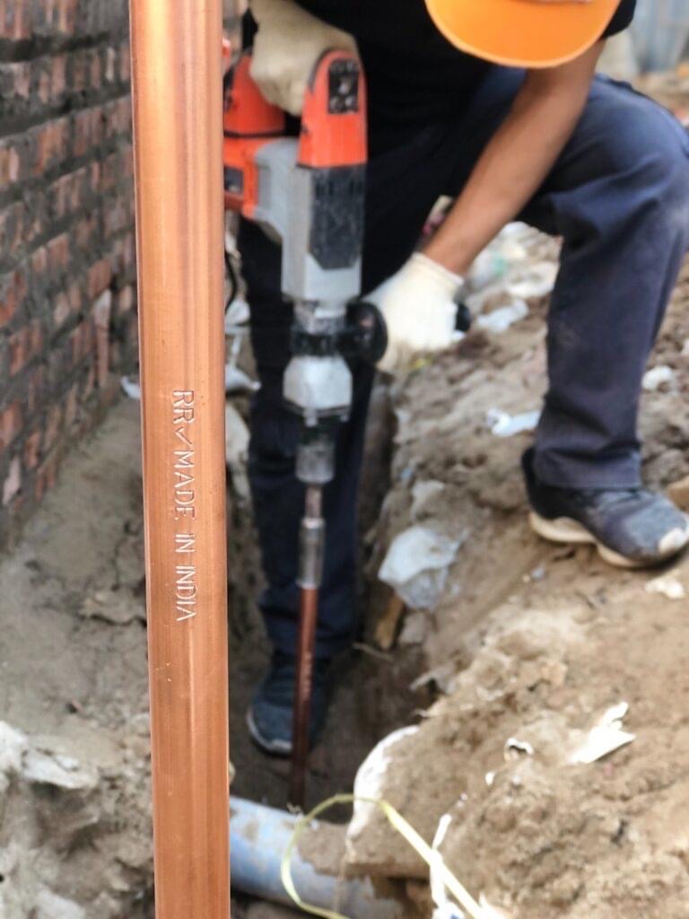 Đóng cọc tiếp địa RR