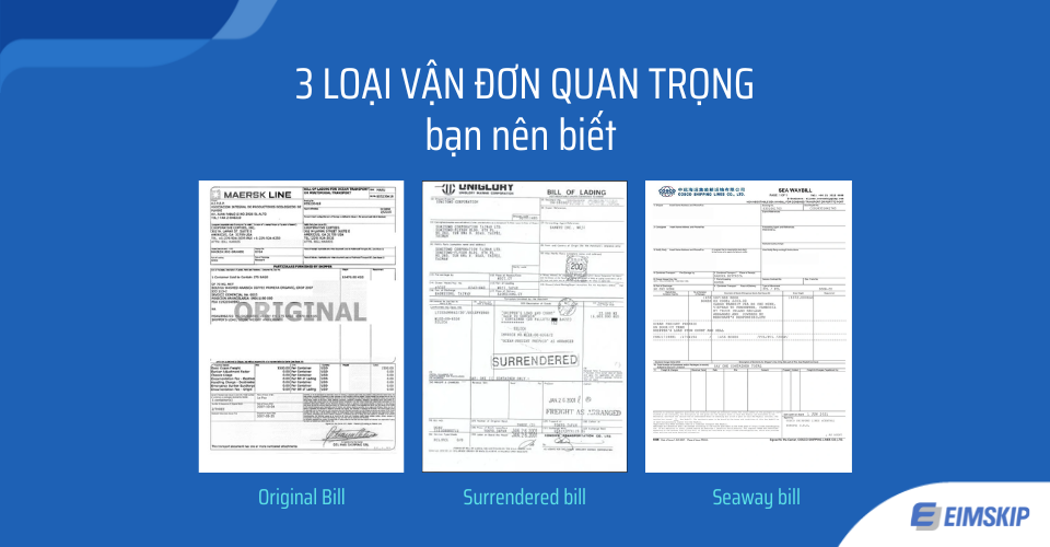 3 loại vận đơn đường biển quan trọng
