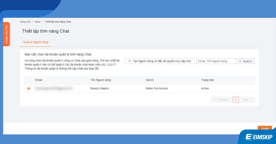 thiết lập tính năng cần thiết