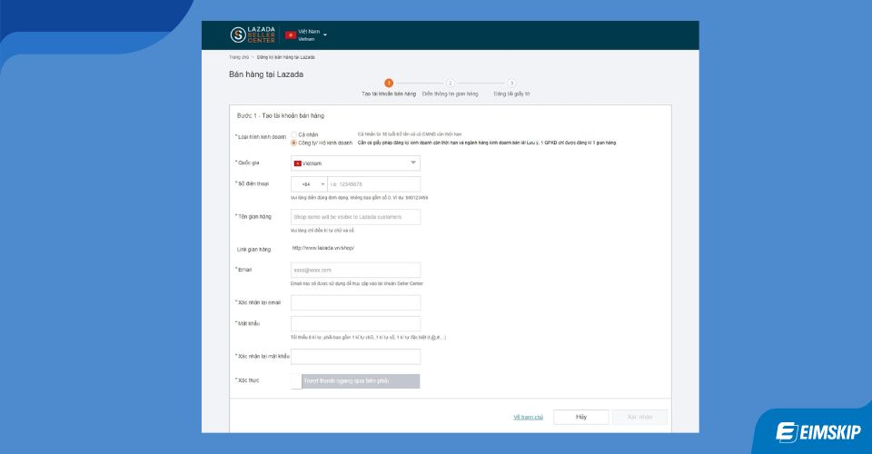 đăng ký bán hàng trên lazada