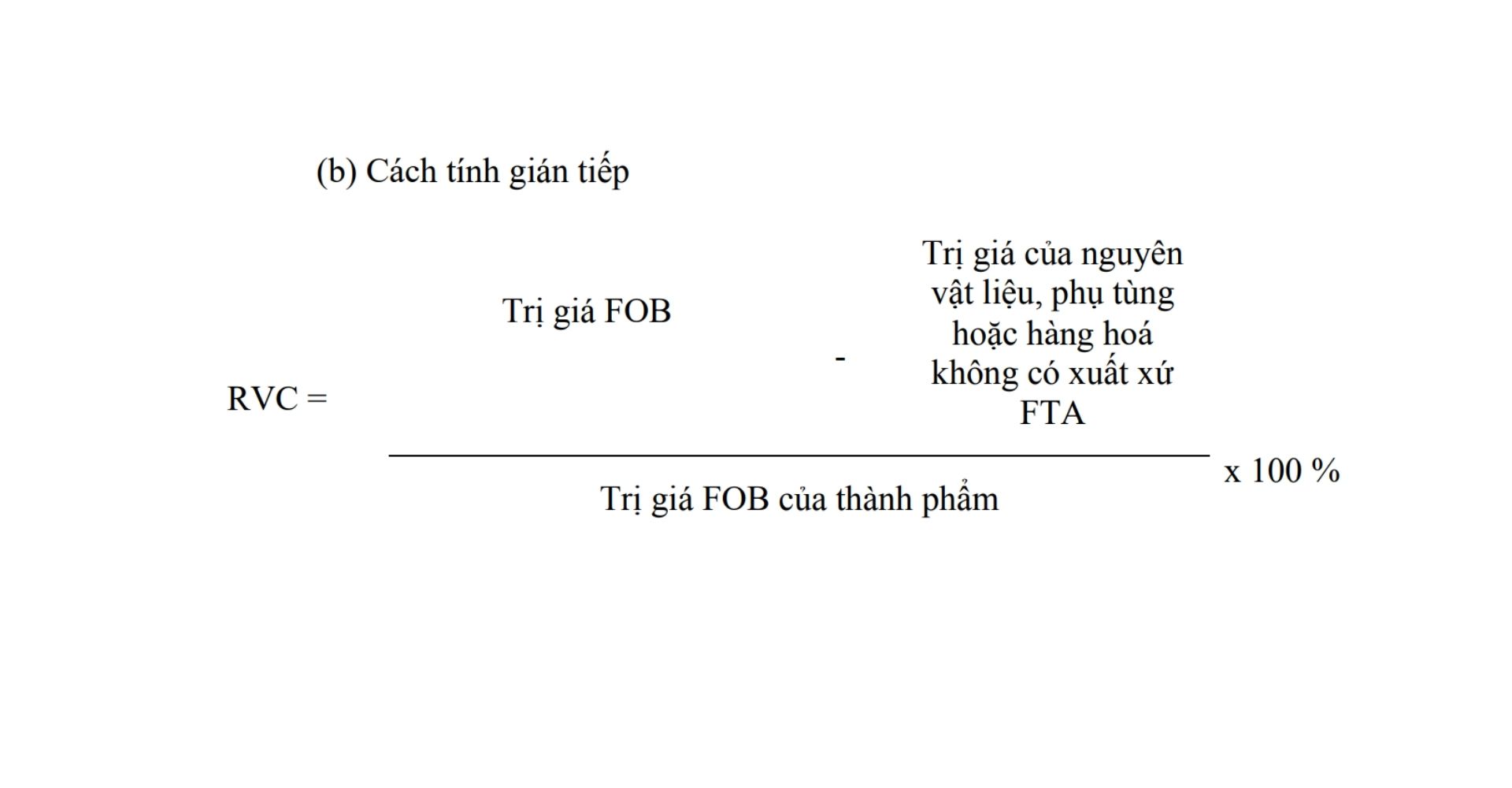 Cách tính RVC gián tiếp