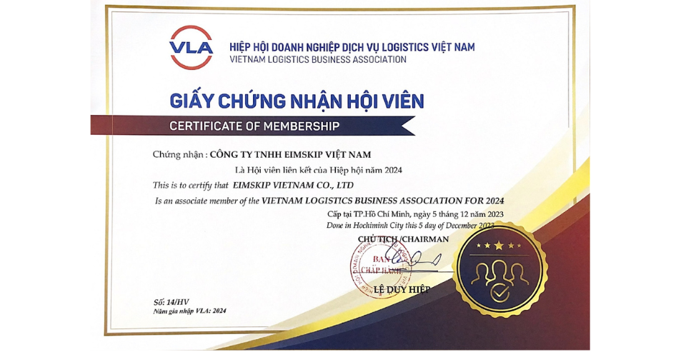 EIMSKIP VIETNAM tham gia Hội viên liên kết Hiệp hội VLA 2024