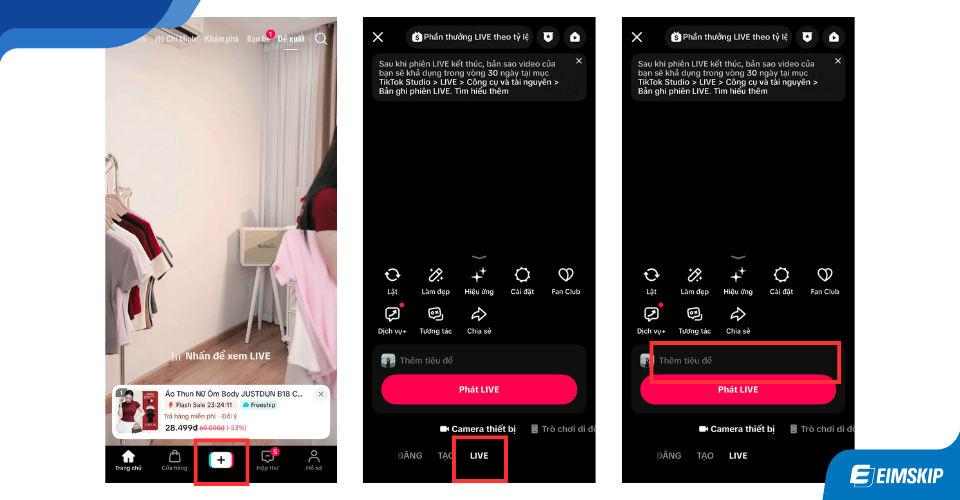 Hướng dẫn cách livestream trên Tiktok