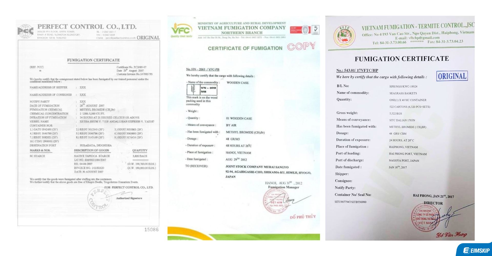 Mẫu giấy chứng nhận Hun trùng