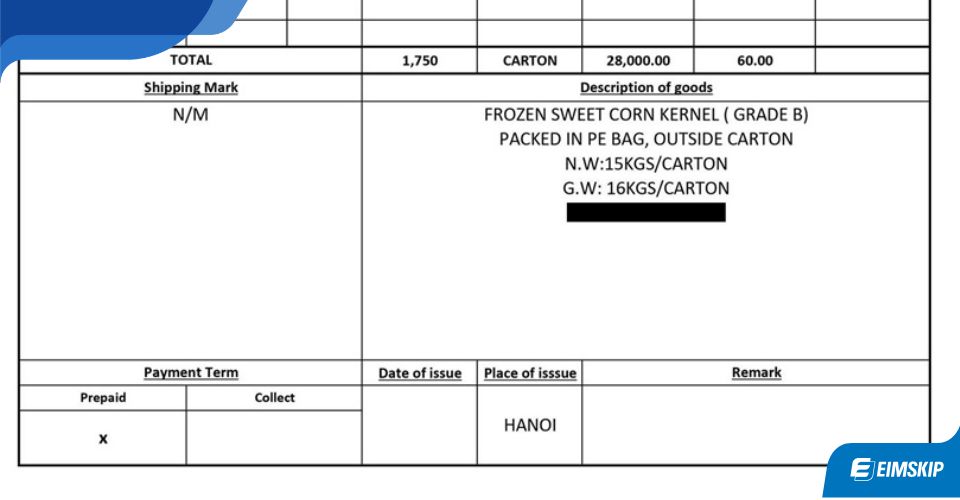 mẫu shipping instruction