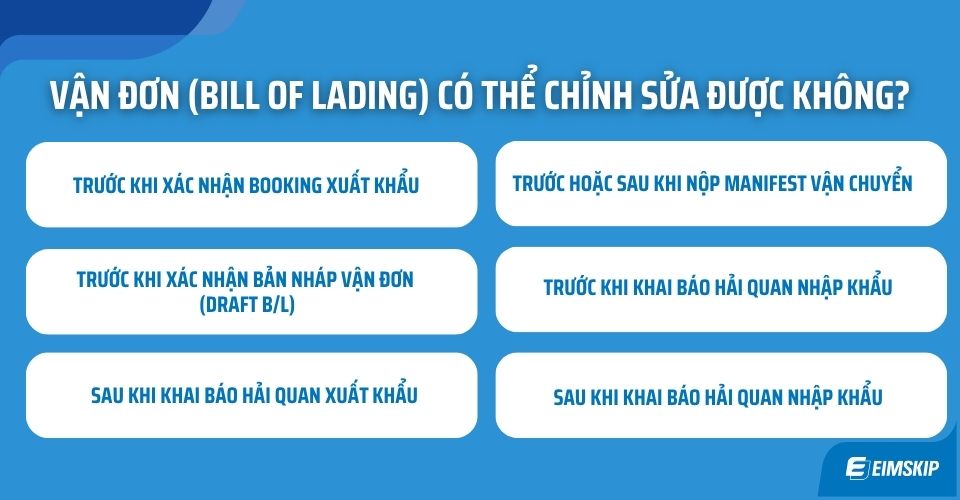 Phí chỉnh sửa B/L (Amendment fee) là gì?