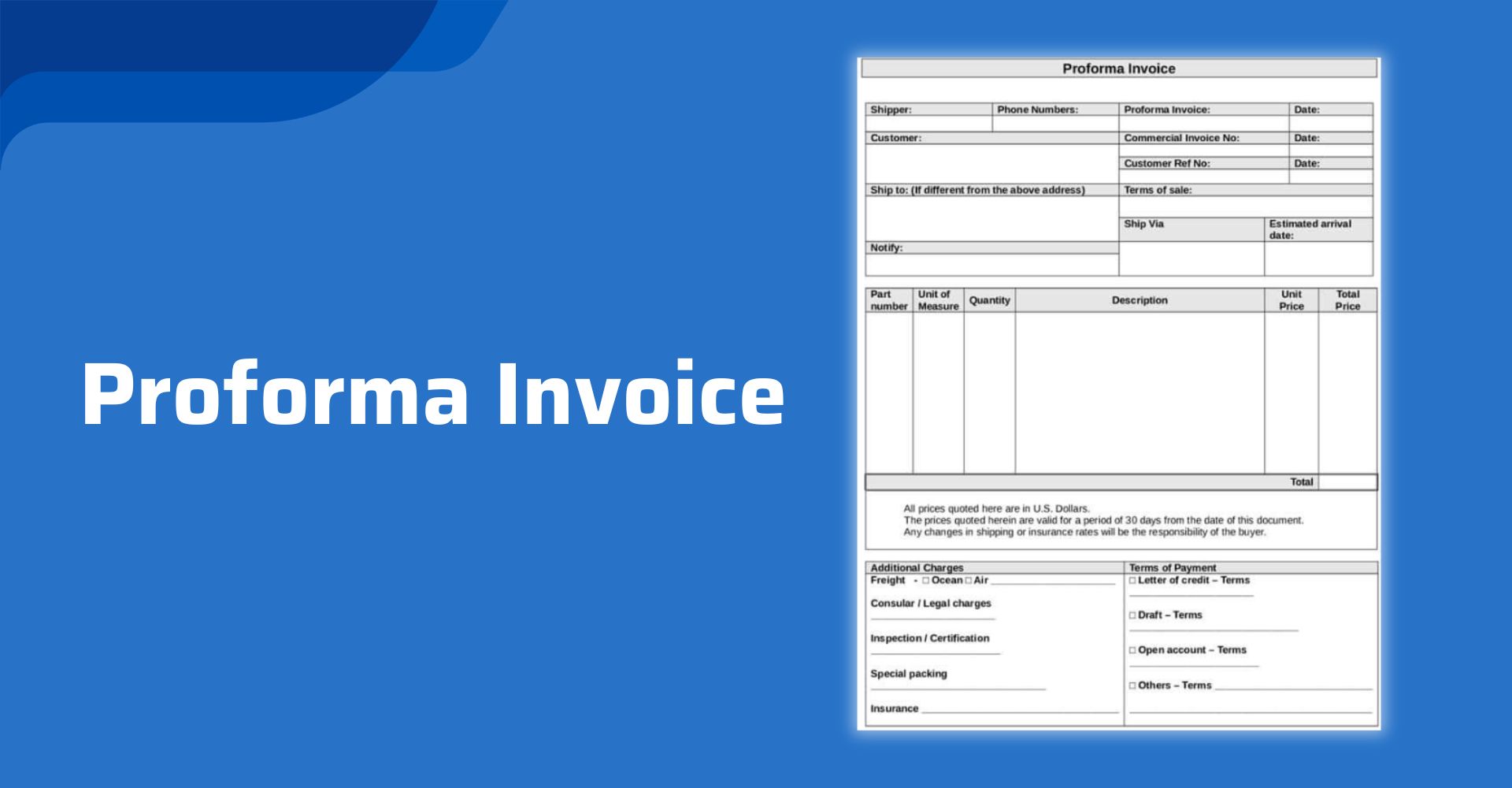 Proforma Invoice Là Gì?