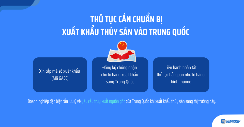 thủ tục cần chuẩn bị xuất khẩu thủy sản vào Trung Quốc