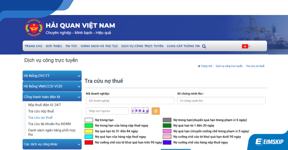 tra cứu tờ khai hải quan
