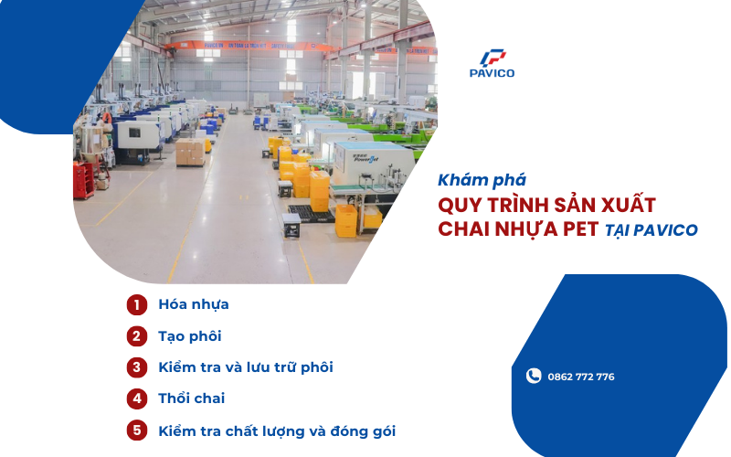 Quy trình sản xuất chai PET tại Pavico