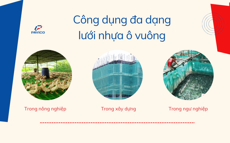 Công dụng phổ biến của lưới nhựa ô vuông