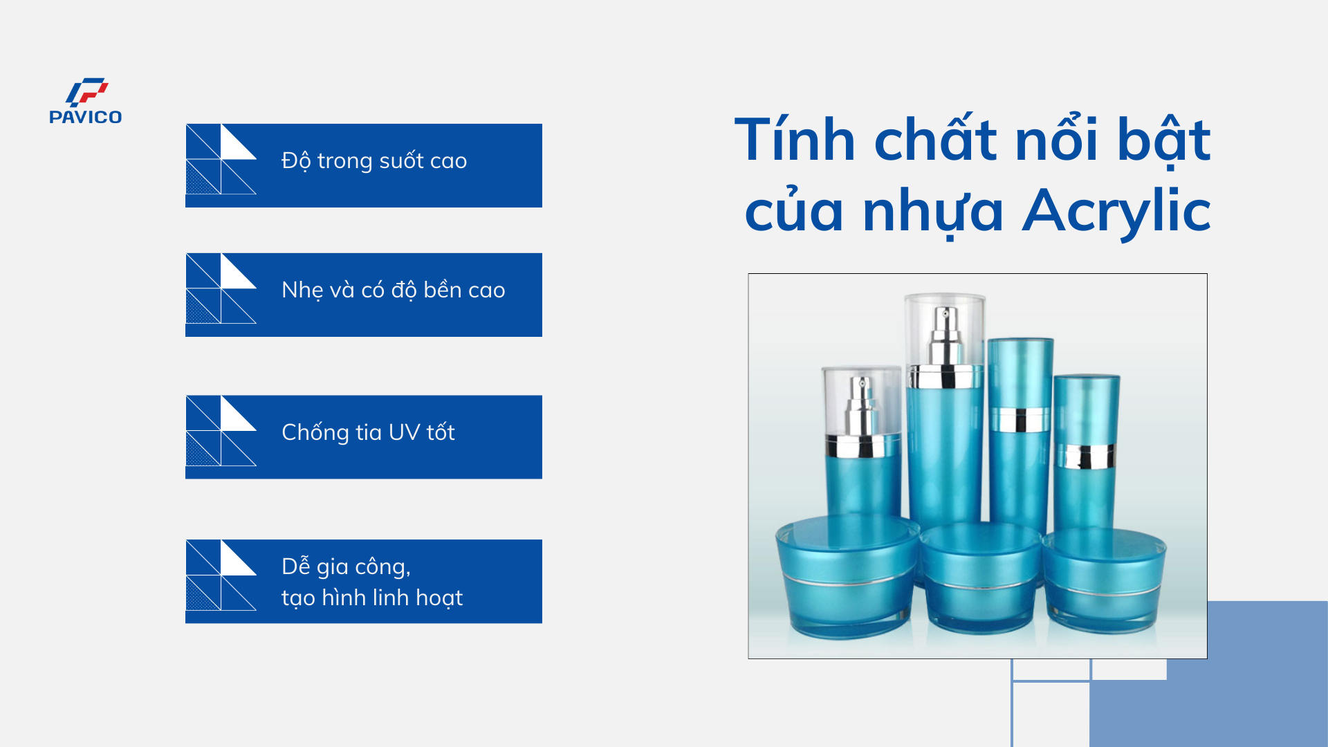 Tính chất nổi bật của nhựa Acrylic
