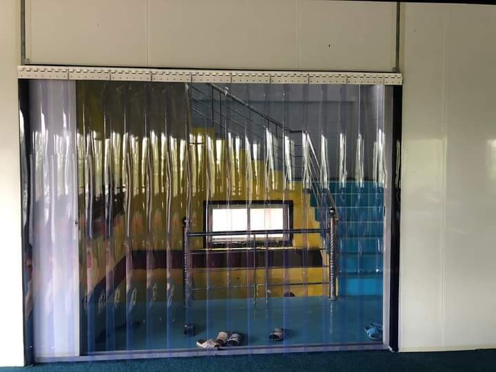 Rèm nhựa ngăn lạnh PVC màu xanh