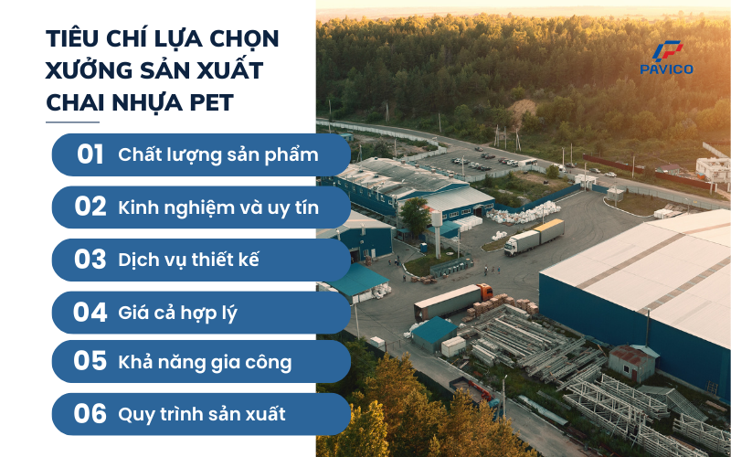 Tiêu chí lựa chọn xưởng sản xuất chai nhựa PET