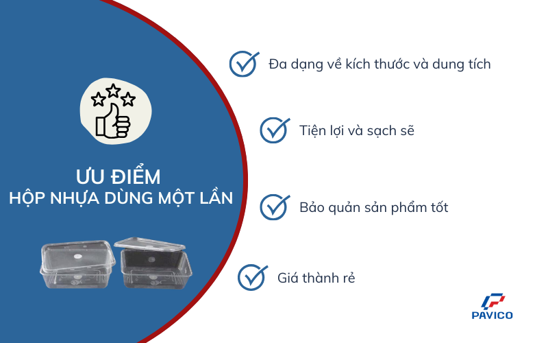 Ưu điểm của hộp nhựa dùng 1 lần