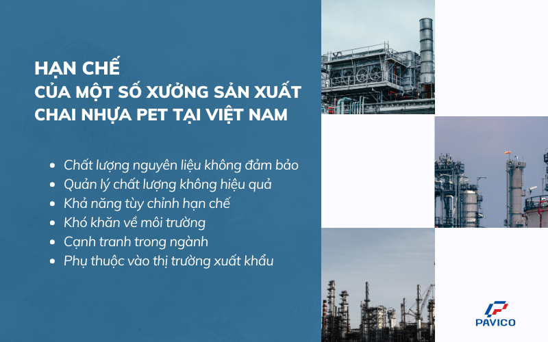 Hạn chế của một số xưởng sản xuất chai nhựa PET tại Việt Nam