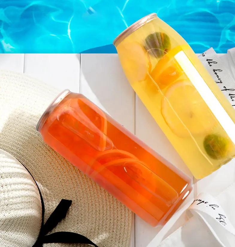 Chai nước trong suốt dáng trụ nhựa PET